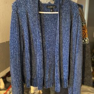 Vintage Early Y2K iDerek Heart Women's Knit Blue Cardigan